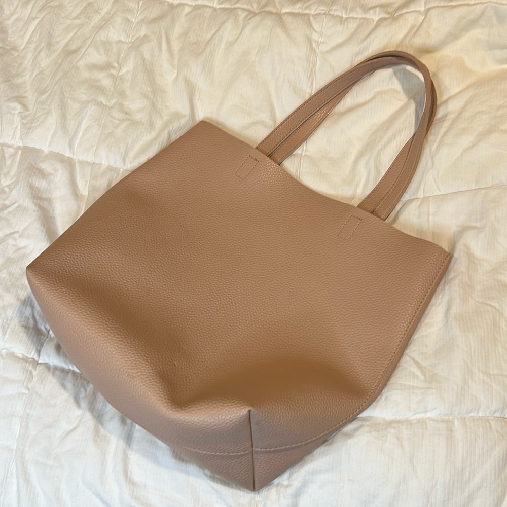 Light pink/nude faux leather tote bag